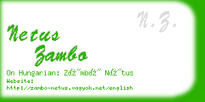netus zambo business card